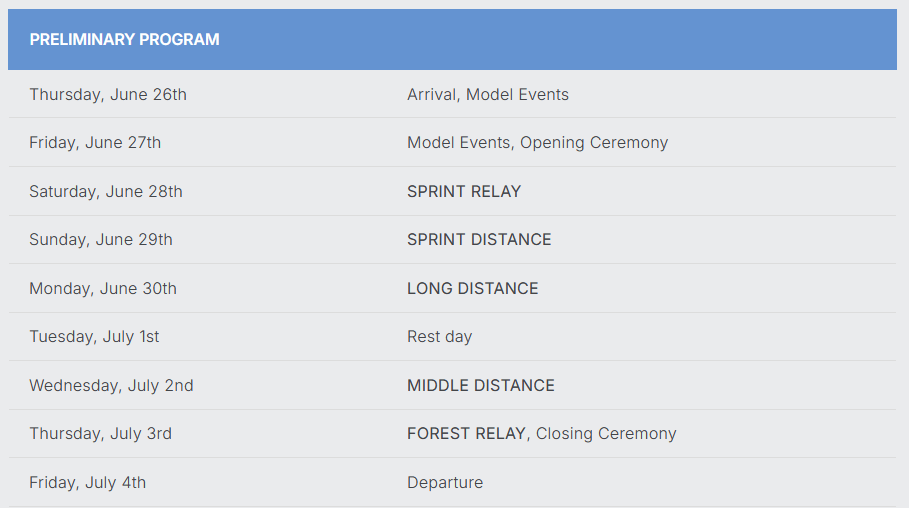 Programme JWOC 2025